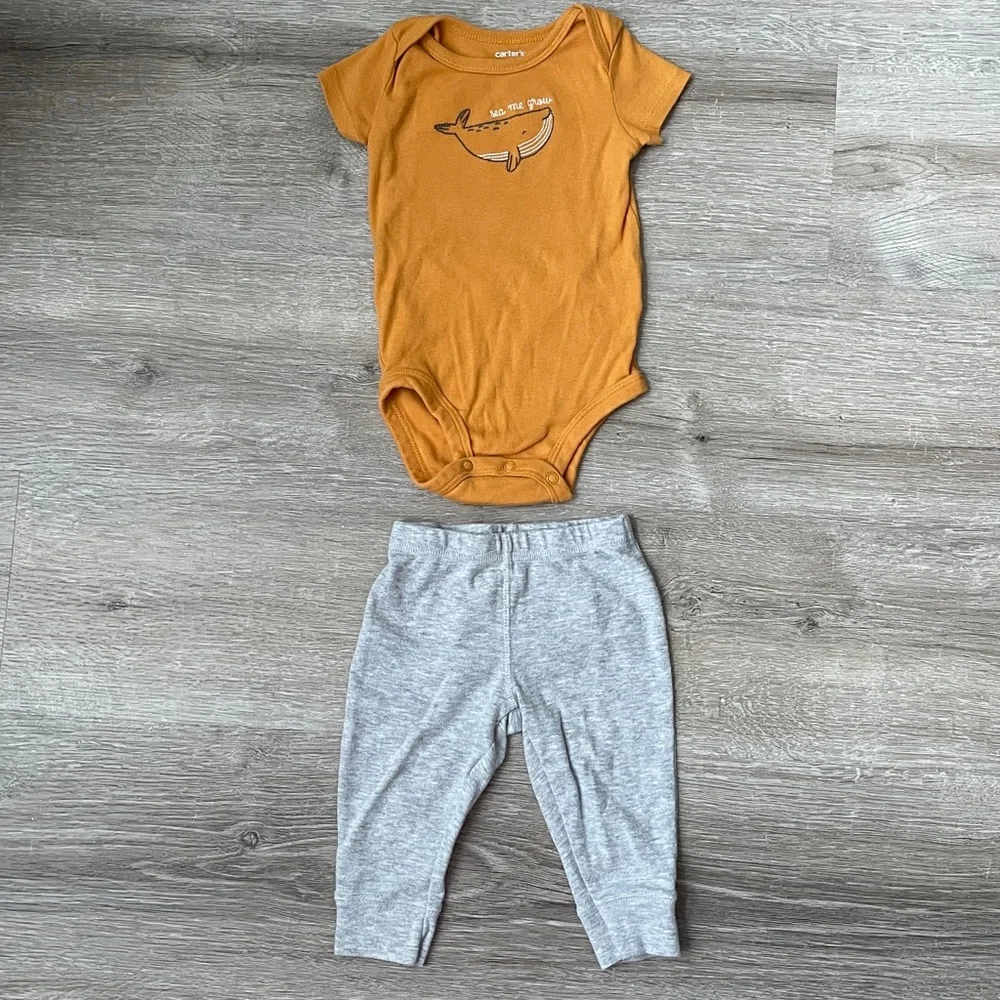 Carter’s Sea Me Grow 3 piece set size 6 months